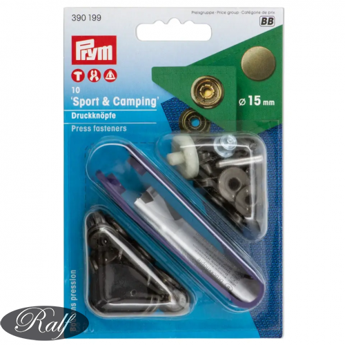 Set capse metalice ' Sport Camping', alama antica 15 mm - Prym 390199